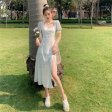 Retro Office Lady Casual Summer Elegant Split Dress Women